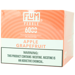 Flum Pebble Apple Grapefruit 10 Pack flum, pebble, flum pebble, disposable, vape, disposable vape, nicotine, 50mg, apple, grapefruit, apple grapefruit, 6000, puffs, 6000 puffs, rechargeable