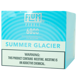 Flum Pebble Summer Glacier 10 Pack flum, pebble, flum pebble, disposable, vape, disposable vape, nicotine, 50mg, summer, glacier, summer glacier, 6000, puffs, 6000 puffs, rechargeable